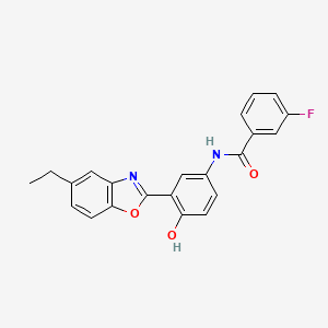 N-[3-(5-ethyl-1,3-benzoxazol-2-yl)-4-hydroxyphenyl]-3-fluorobenzamide