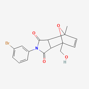 molecular formula C16H14BrNO4 B5112130 4-(3-bromophenyl)-1-(hydroxymethyl)-7-methyl-10-oxa-4-azatricyclo[5.2.1.0~2,6~]dec-8-ene-3,5-dione 