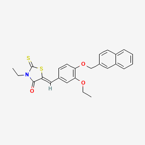 molecular formula C25H23NO3S2 B5112141 5-[3-ethoxy-4-(2-naphthylmethoxy)benzylidene]-3-ethyl-2-thioxo-1,3-thiazolidin-4-one 