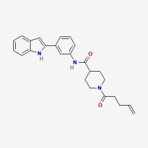 molecular formula C25H27N3O2 B5112160 N-[3-(1H-indol-2-yl)phenyl]-1-(4-pentenoyl)-4-piperidinecarboxamide 