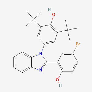 4-[2-(5-bromo-2-hydroxyphenyl)-1H-benzimidazol-1-yl]-2,6-di-tert-butylphenol