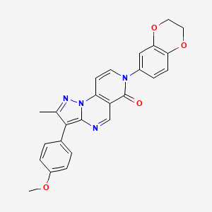 molecular formula C25H20N4O4 B5112165 7-(2,3-dihydro-1,4-benzodioxin-6-yl)-3-(4-methoxyphenyl)-2-methylpyrazolo[1,5-a]pyrido[3,4-e]pyrimidin-6(7H)-one 