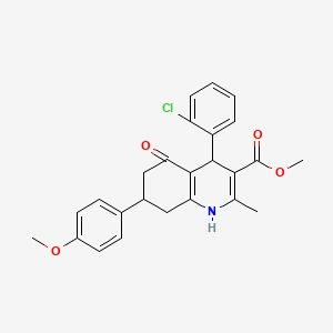 methyl 4-(2-chlorophenyl)-7-(4-methoxyphenyl)-2-methyl-5-oxo-1,4,5,6,7,8-hexahydro-3-quinolinecarboxylate