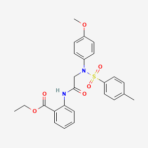 molecular formula C25H26N2O6S B5112202 ethyl 2-({N-(4-methoxyphenyl)-N-[(4-methylphenyl)sulfonyl]glycyl}amino)benzoate 