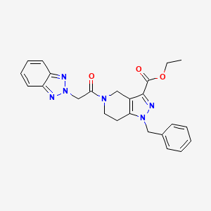 molecular formula C24H24N6O3 B5112204 ethyl 5-(2H-1,2,3-benzotriazol-2-ylacetyl)-1-benzyl-4,5,6,7-tetrahydro-1H-pyrazolo[4,3-c]pyridine-3-carboxylate 