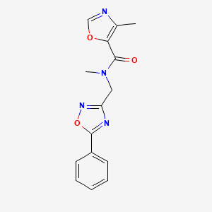 molecular formula C15H14N4O3 B5112231 N,4-dimethyl-N-[(5-phenyl-1,2,4-oxadiazol-3-yl)methyl]-1,3-oxazole-5-carboxamide 