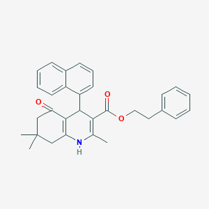 molecular formula C31H31NO3 B5112250 2-phenylethyl 2,7,7-trimethyl-4-(1-naphthyl)-5-oxo-1,4,5,6,7,8-hexahydro-3-quinolinecarboxylate 