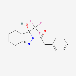 molecular formula C16H17F3N2O2 B5112252 2-(phenylacetyl)-3-(trifluoromethyl)-3,3a,4,5,6,7-hexahydro-2H-indazol-3-ol 