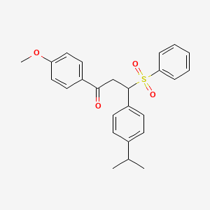 molecular formula C25H26O4S B5112257 3-(4-isopropylphenyl)-1-(4-methoxyphenyl)-3-(phenylsulfonyl)-1-propanone 