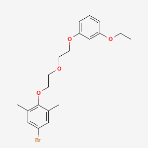 molecular formula C20H25BrO4 B5112279 5-bromo-2-{2-[2-(3-ethoxyphenoxy)ethoxy]ethoxy}-1,3-dimethylbenzene 