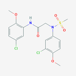 molecular formula C17H18Cl2N2O5S B5112296 N~2~-(3-chloro-4-methoxyphenyl)-N~1~-(5-chloro-2-methoxyphenyl)-N~2~-(methylsulfonyl)glycinamide 