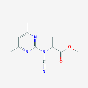 molecular formula C11H14N4O2 B5112321 methyl N-cyano-N-(4,6-dimethyl-2-pyrimidinyl)alaninate 