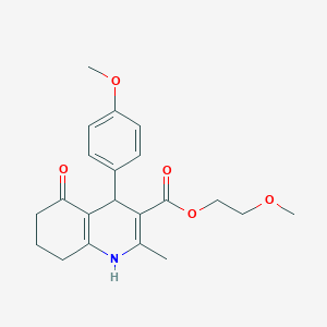 molecular formula C21H25NO5 B5112365 2-methoxyethyl 4-(4-methoxyphenyl)-2-methyl-5-oxo-1,4,5,6,7,8-hexahydro-3-quinolinecarboxylate 