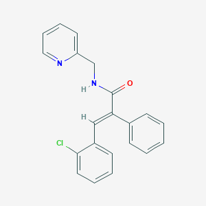 molecular formula C21H17ClN2O B5112381 3-(2-chlorophenyl)-2-phenyl-N-(2-pyridinylmethyl)acrylamide 