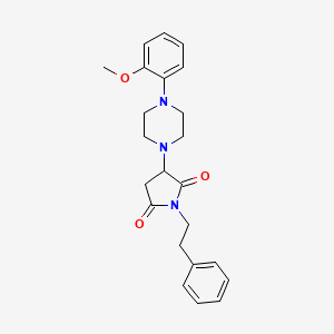 molecular formula C23H27N3O3 B5112398 3-[4-(2-methoxyphenyl)-1-piperazinyl]-1-(2-phenylethyl)-2,5-pyrrolidinedione 