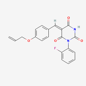 molecular formula C20H15FN2O4 B5112402 5-[4-(allyloxy)benzylidene]-1-(2-fluorophenyl)-2,4,6(1H,3H,5H)-pyrimidinetrione 