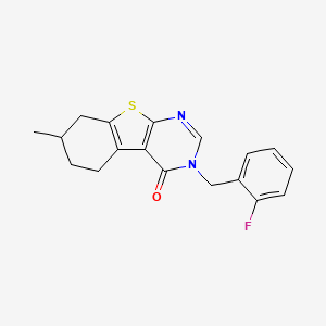 molecular formula C18H17FN2OS B5112407 3-(2-fluorobenzyl)-7-methyl-5,6,7,8-tetrahydro[1]benzothieno[2,3-d]pyrimidin-4(3H)-one 