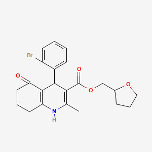 molecular formula C22H24BrNO4 B5112417 tetrahydro-2-furanylmethyl 4-(2-bromophenyl)-2-methyl-5-oxo-1,4,5,6,7,8-hexahydro-3-quinolinecarboxylate 