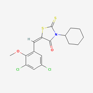 molecular formula C17H17Cl2NO2S2 B5112459 3-cyclohexyl-5-(3,5-dichloro-2-methoxybenzylidene)-2-thioxo-1,3-thiazolidin-4-one 