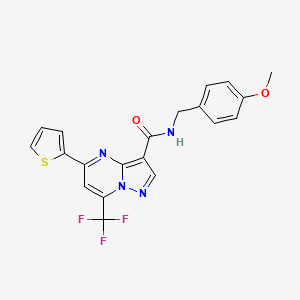 molecular formula C20H15F3N4O2S B5112486 N-(4-methoxybenzyl)-5-(2-thienyl)-7-(trifluoromethyl)pyrazolo[1,5-a]pyrimidine-3-carboxamide 