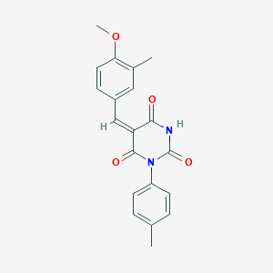 molecular formula C20H18N2O4 B5112492 5-(4-methoxy-3-methylbenzylidene)-1-(4-methylphenyl)-2,4,6(1H,3H,5H)-pyrimidinetrione 