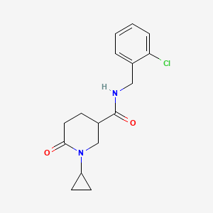 molecular formula C16H19ClN2O2 B5112513 N-(2-chlorobenzyl)-1-cyclopropyl-6-oxo-3-piperidinecarboxamide 
