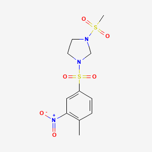 molecular formula C11H15N3O6S2 B5112571 1-[(4-methyl-3-nitrophenyl)sulfonyl]-3-(methylsulfonyl)imidazolidine 