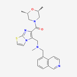 1-(6-{[(2R*,6S*)-2,6-dimethyl-4-morpholinyl]carbonyl}imidazo[2,1-b][1,3]thiazol-5-yl)-N-(5-isoquinolinylmethyl)-N-methylmethanamine