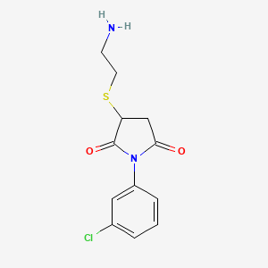 molecular formula C12H13ClN2O2S B5112623 3-[(2-aminoethyl)thio]-1-(3-chlorophenyl)-2,5-pyrrolidinedione 