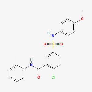 molecular formula C21H19ClN2O4S B5112628 2-chloro-5-{[(4-methoxyphenyl)amino]sulfonyl}-N-(2-methylphenyl)benzamide 