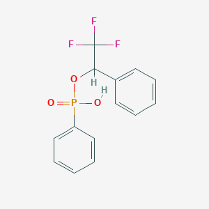 molecular formula C14H12F3O3P B5112636 2,2,2-trifluoro-1-phenylethyl hydrogen phenylphosphonate 