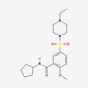 molecular formula C19H29N3O4S B5112650 N-cyclopentyl-5-[(4-ethyl-1-piperazinyl)sulfonyl]-2-methoxybenzamide 