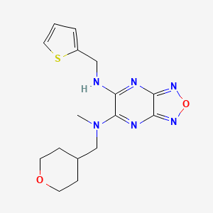 molecular formula C16H20N6O2S B5112702 N-methyl-N-(tetrahydro-2H-pyran-4-ylmethyl)-N'-(2-thienylmethyl)[1,2,5]oxadiazolo[3,4-b]pyrazine-5,6-diamine 