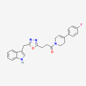 molecular formula C25H23FN4O2 B5112756 3-[(5-{3-[4-(4-fluorophenyl)-3,6-dihydro-1(2H)-pyridinyl]-3-oxopropyl}-1,3,4-oxadiazol-2-yl)methyl]-1H-indole 