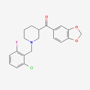molecular formula C20H19ClFNO3 B5112777 1,3-benzodioxol-5-yl[1-(2-chloro-6-fluorobenzyl)-3-piperidinyl]methanone 