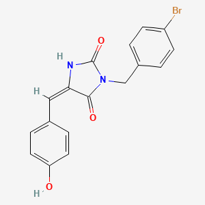 molecular formula C17H13BrN2O3 B5112800 3-(4-bromobenzyl)-5-(4-hydroxybenzylidene)-2,4-imidazolidinedione 