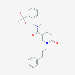 molecular formula C23H25F3N2O2 B5112819 6-oxo-1-(3-phenylpropyl)-N-[2-(trifluoromethyl)benzyl]-3-piperidinecarboxamide 