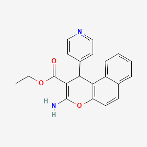 molecular formula C21H18N2O3 B5112820 ethyl 3-amino-1-(4-pyridinyl)-1H-benzo[f]chromene-2-carboxylate 