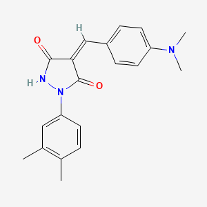 molecular formula C20H21N3O2 B5112824 4-[4-(dimethylamino)benzylidene]-1-(3,4-dimethylphenyl)-3,5-pyrazolidinedione 