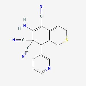 6-amino-8-(3-pyridinyl)-8,8a-dihydro-1H-isothiochromene-5,7,7(3H)-tricarbonitrile