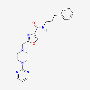 molecular formula C22H26N6O2 B5112842 N-(3-phenylpropyl)-2-{[4-(2-pyrimidinyl)-1-piperazinyl]methyl}-1,3-oxazole-4-carboxamide 