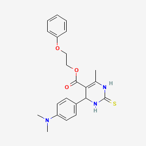 molecular formula C22H25N3O3S B5112853 2-phenoxyethyl 4-[4-(dimethylamino)phenyl]-6-methyl-2-thioxo-1,2,3,4-tetrahydro-5-pyrimidinecarboxylate 