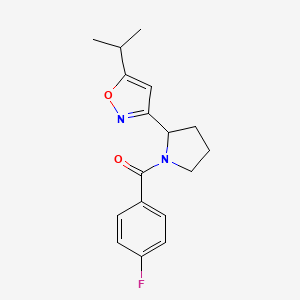 molecular formula C17H19FN2O2 B5112867 3-[1-(4-fluorobenzoyl)-2-pyrrolidinyl]-5-isopropylisoxazole 