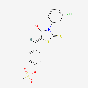 4-{[3-(3-chlorophenyl)-4-oxo-2-thioxo-1,3-thiazolidin-5-ylidene]methyl}phenyl methanesulfonate