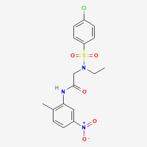 molecular formula C17H18ClN3O5S B5112968 N~2~-[(4-chlorophenyl)sulfonyl]-N~2~-ethyl-N~1~-(2-methyl-5-nitrophenyl)glycinamide 
