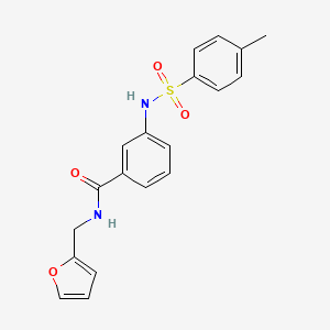 molecular formula C19H18N2O4S B5112995 N-(2-furylmethyl)-3-{[(4-methylphenyl)sulfonyl]amino}benzamide 