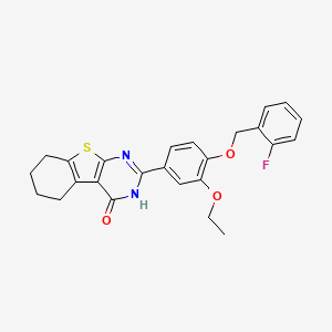 molecular formula C25H23FN2O3S B5112998 2-{3-ethoxy-4-[(2-fluorobenzyl)oxy]phenyl}-5,6,7,8-tetrahydro[1]benzothieno[2,3-d]pyrimidin-4(3H)-one 