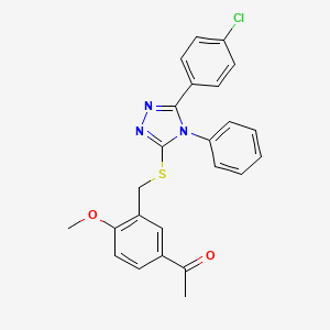 molecular formula C24H20ClN3O2S B5113015 1-[3-({[5-(4-chlorophenyl)-4-phenyl-4H-1,2,4-triazol-3-yl]thio}methyl)-4-methoxyphenyl]ethanone 