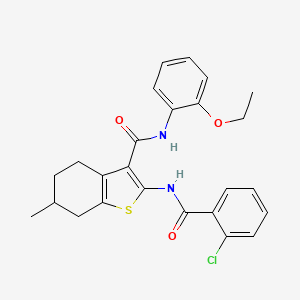 molecular formula C25H25ClN2O3S B5113033 2-[(2-chlorobenzoyl)amino]-N-(2-ethoxyphenyl)-6-methyl-4,5,6,7-tetrahydro-1-benzothiophene-3-carboxamide 