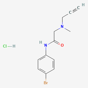 molecular formula C12H14BrClN2O B5113038 N-(4-bromophenyl)-2-[methyl(prop-2-ynyl)amino]acetamide;hydrochloride 